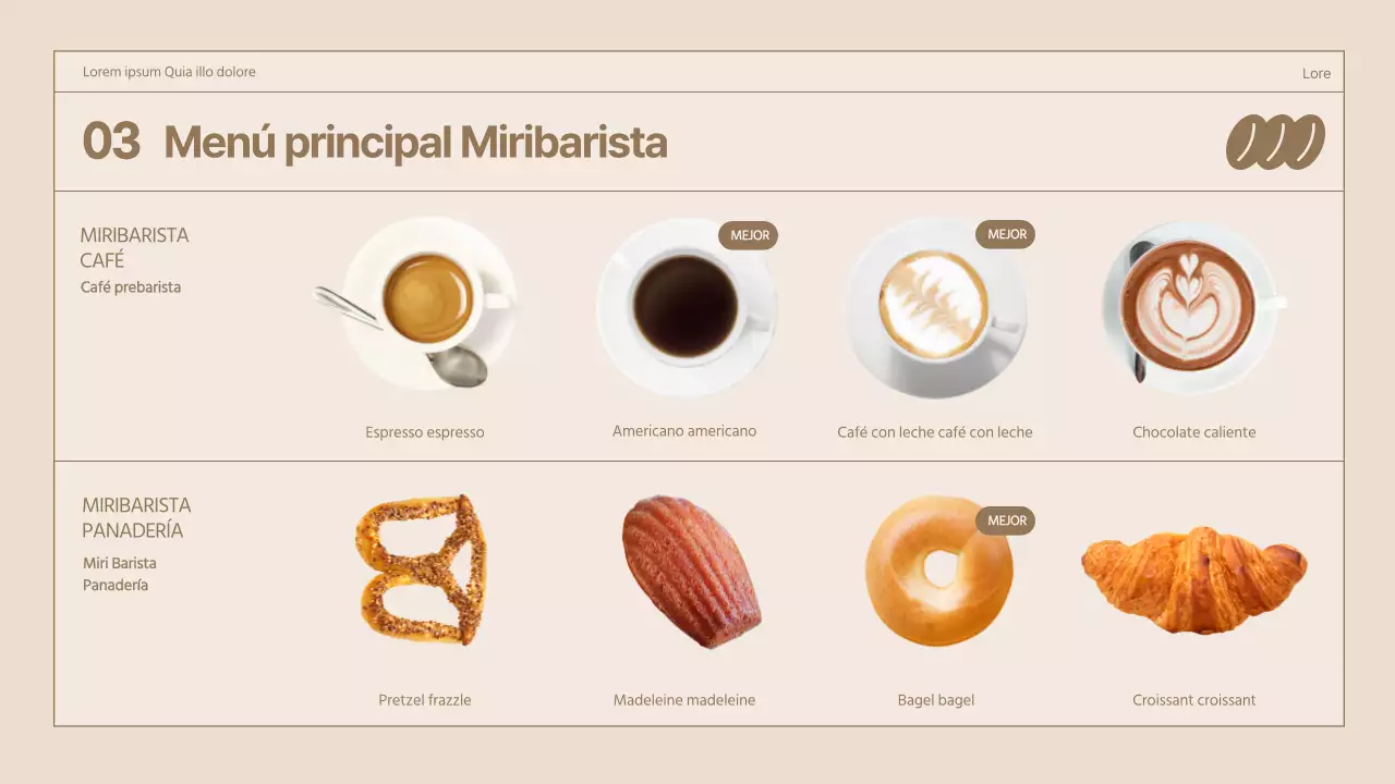 Marrón Ilustración 3D Retro Concept Cafe Propuesta para un Café