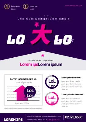 Flyer ter promotie van een speciale klas op de school in paars en roze.