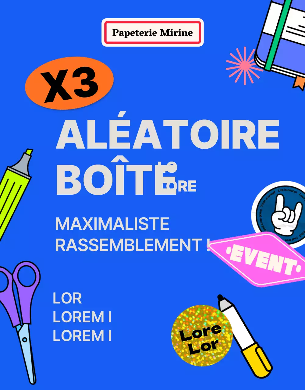 Page de détails de l'autocollant bleu