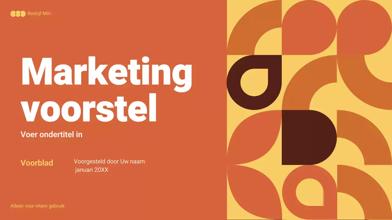 oranje samenvatting marketingdocument