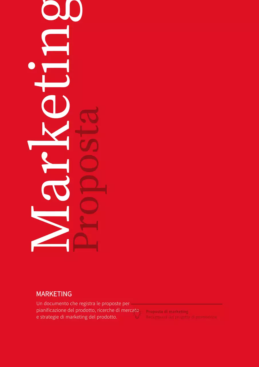 Una proposta di marketing semplice, rossa e tipografica