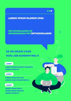 Lime groen blauw Heldere, luchtige illustraties Conceptueel ontwikkelaar-gerelateerd cursusthema