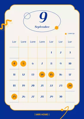 Tweekleurige marineblauwe en oranje Isha-kalender (dag zonder handen)