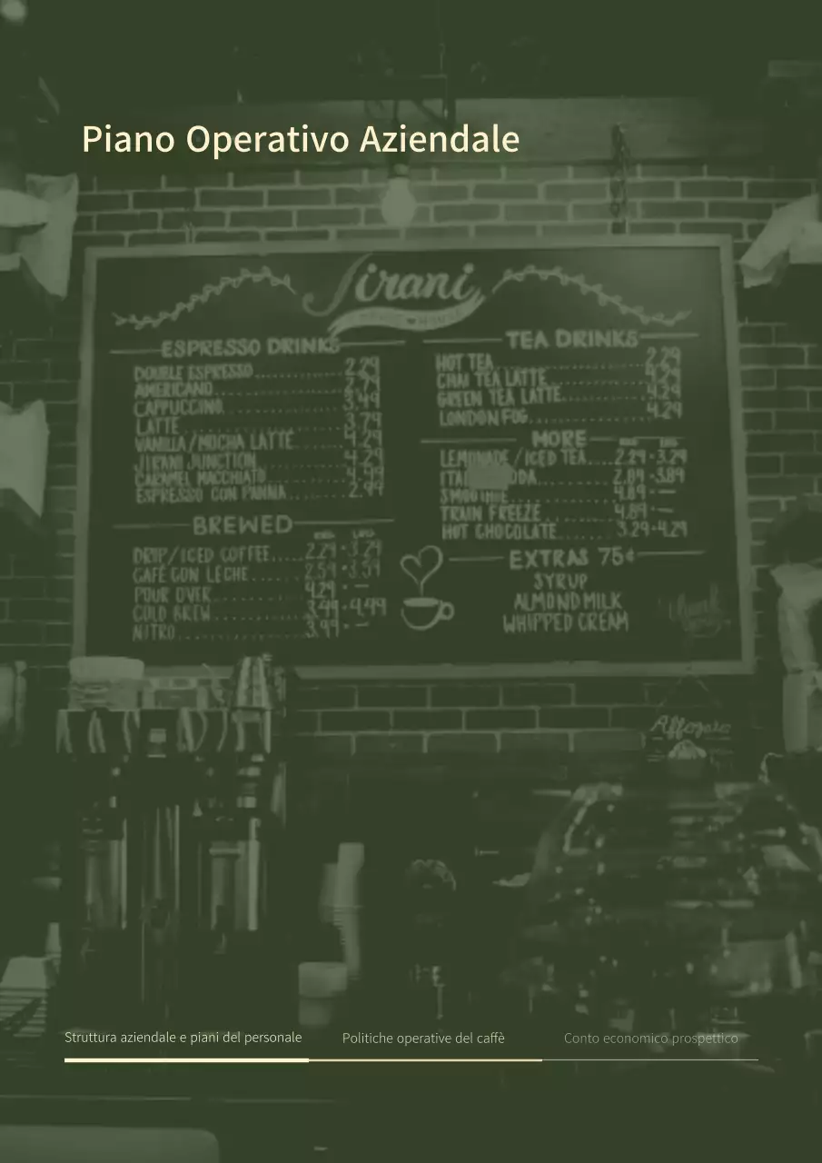 Piano aziendale di concetto diagonale semplice in verde