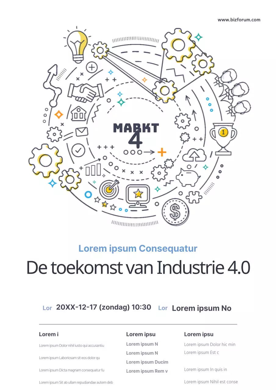  Promoot het Future Policy Seminar met verschillende zwarte iconen