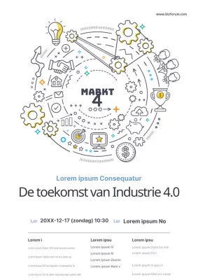 Promoot het Future Policy Seminar met verschillende zwarte iconen