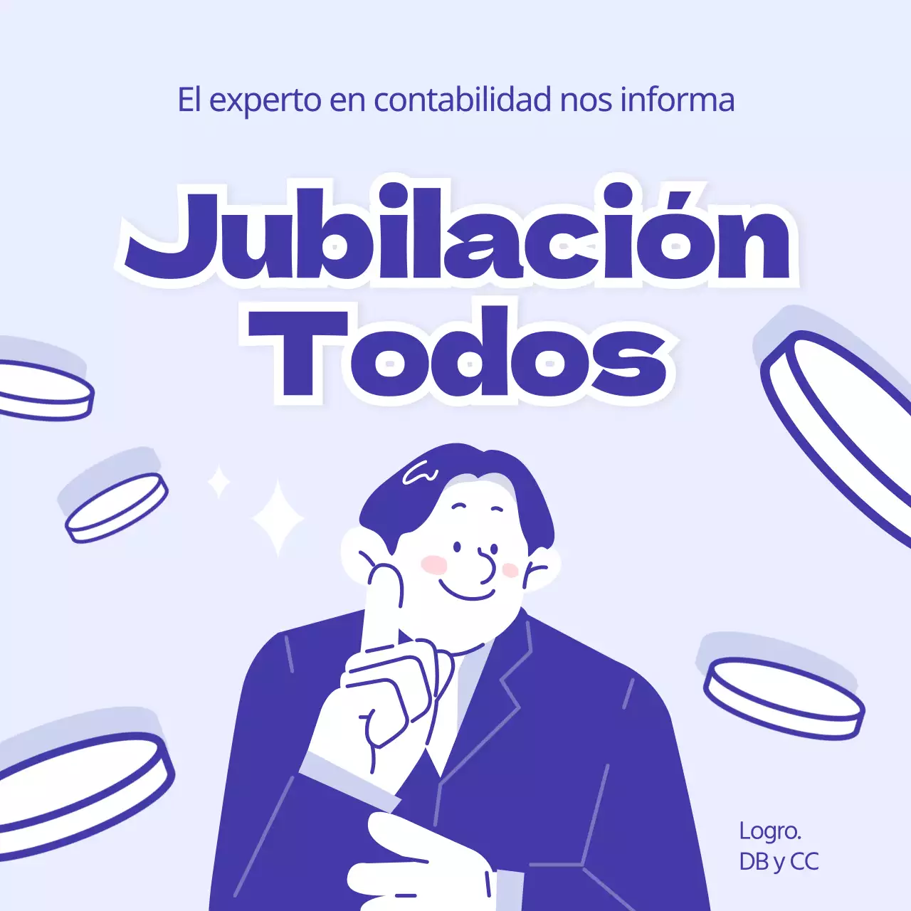 Información azul y minimalista sobre la jubilación