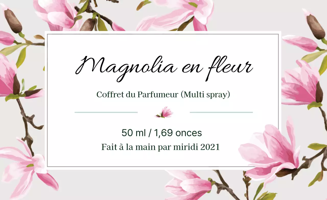 Étiquette de parfum vintage avec illustration grise