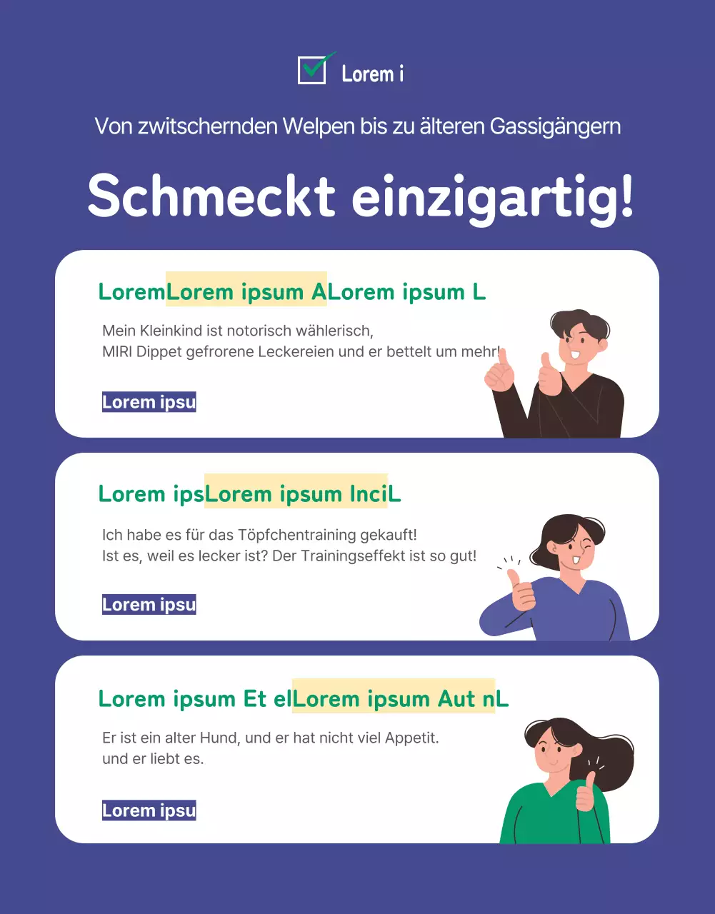 Niedliche blaue und grüne Hundeleckerlis Detailseite