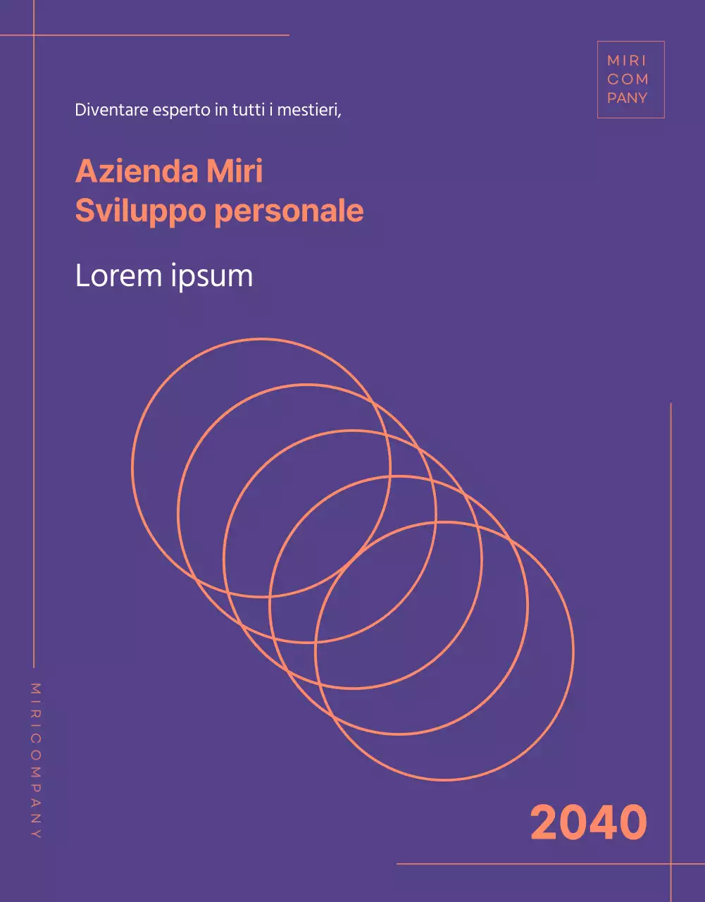 Dettagli del programma aziendale in viola con accenti arancioni