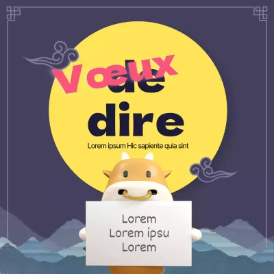 Événement du Nouvel An par une nuit sombre avec une lune brillante en arrière-plan