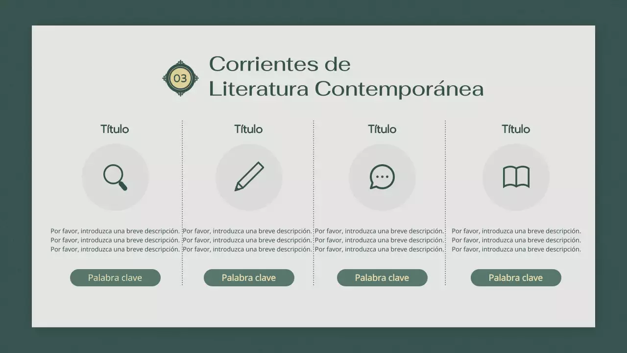 Ambiente verde y tranquilo Clase de literatura moderna