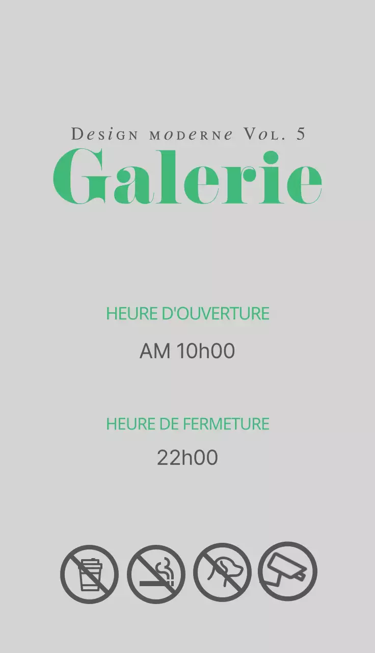 Green's ModernSimple Gallery Signage