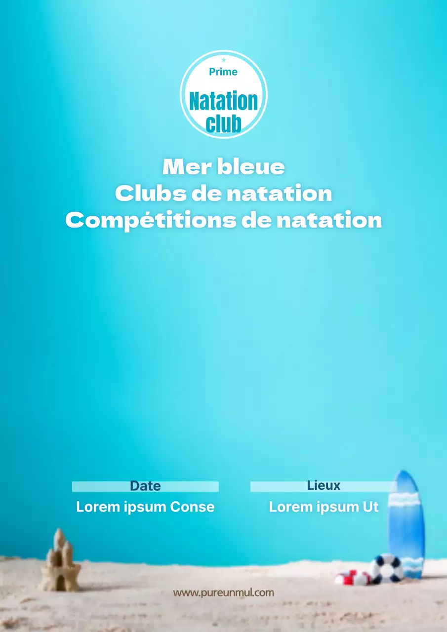 Promouvoir la rencontre de votre club de natation avec une photo de plage bleue
