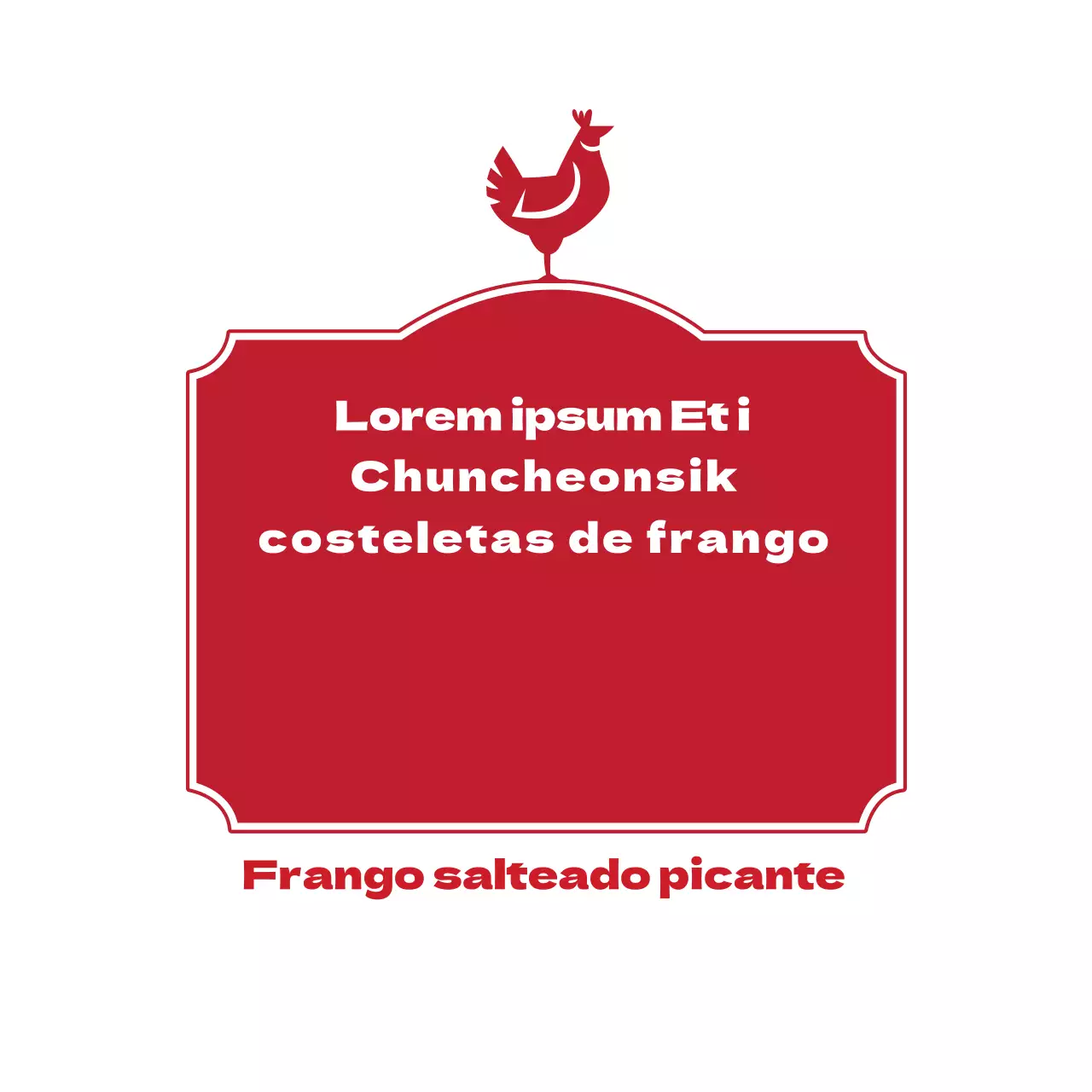 Rótulo das costeletas de frango à moda de Chuncheon