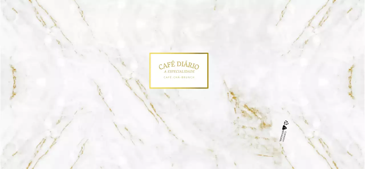 Para um café de conceito sofisticado em dourado e branco