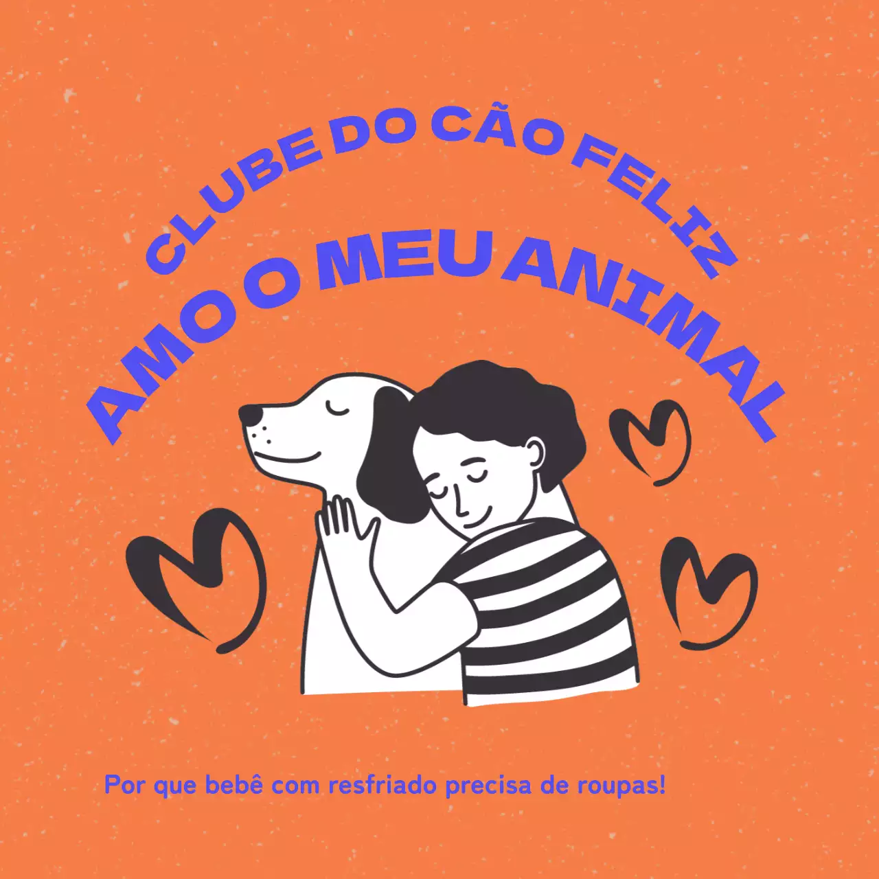 Promover o vestuário para cães com apontamentos de laranja e azul