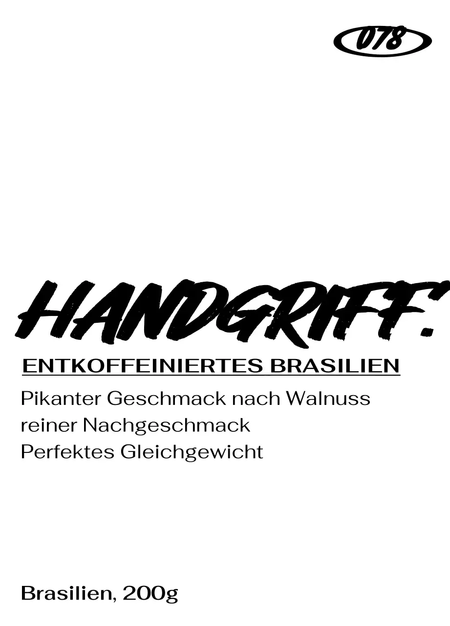 Design mit Bohnenbeschreibungen, die mit schwarzem, grobem handgeschriebenem Text akzentuiert sind