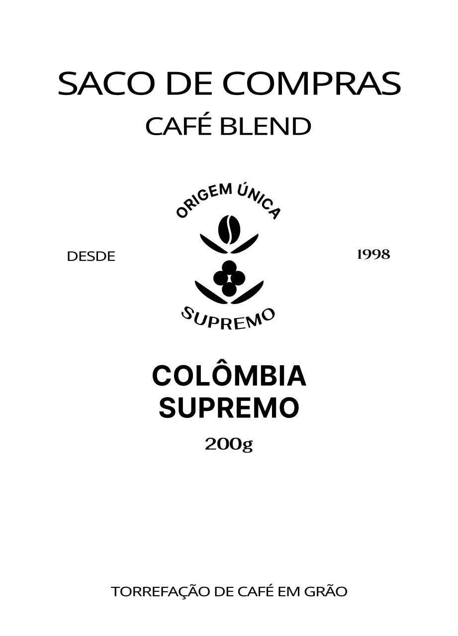Bolsa com logótipo do café