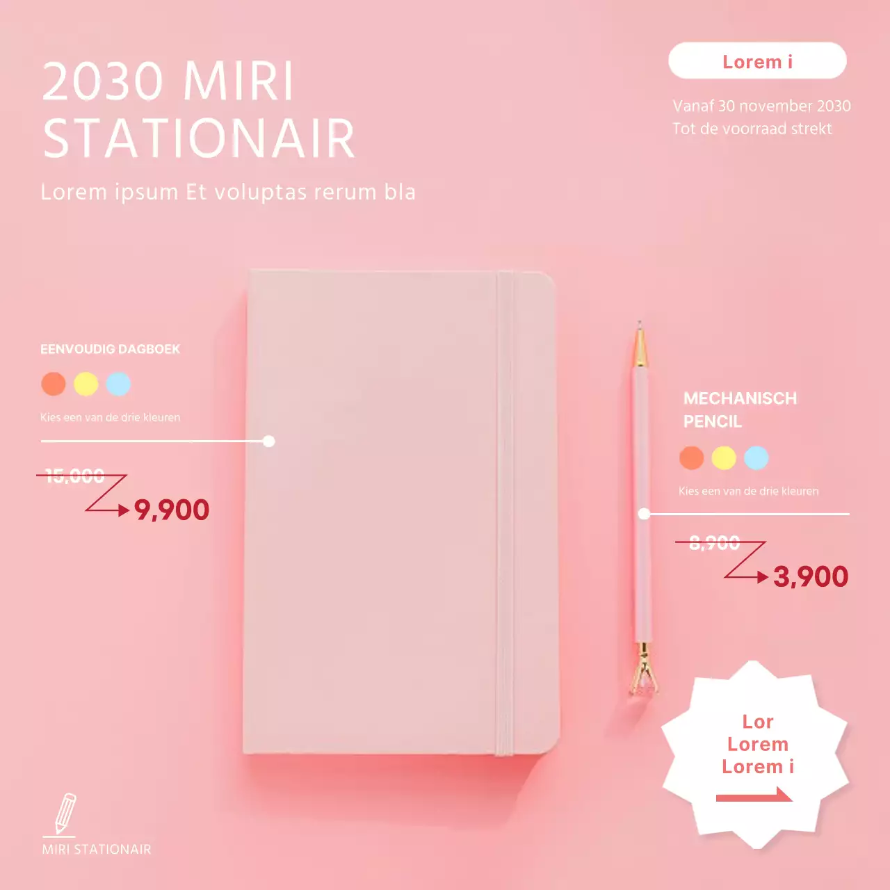 Eenvoudige roze agenda's in de uitverkoop