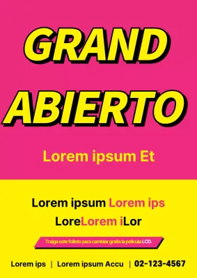 Promocionar la apertura de un concesionario de telefonía móvil con una pancarta rosa y amarilla de gran visibilidad.