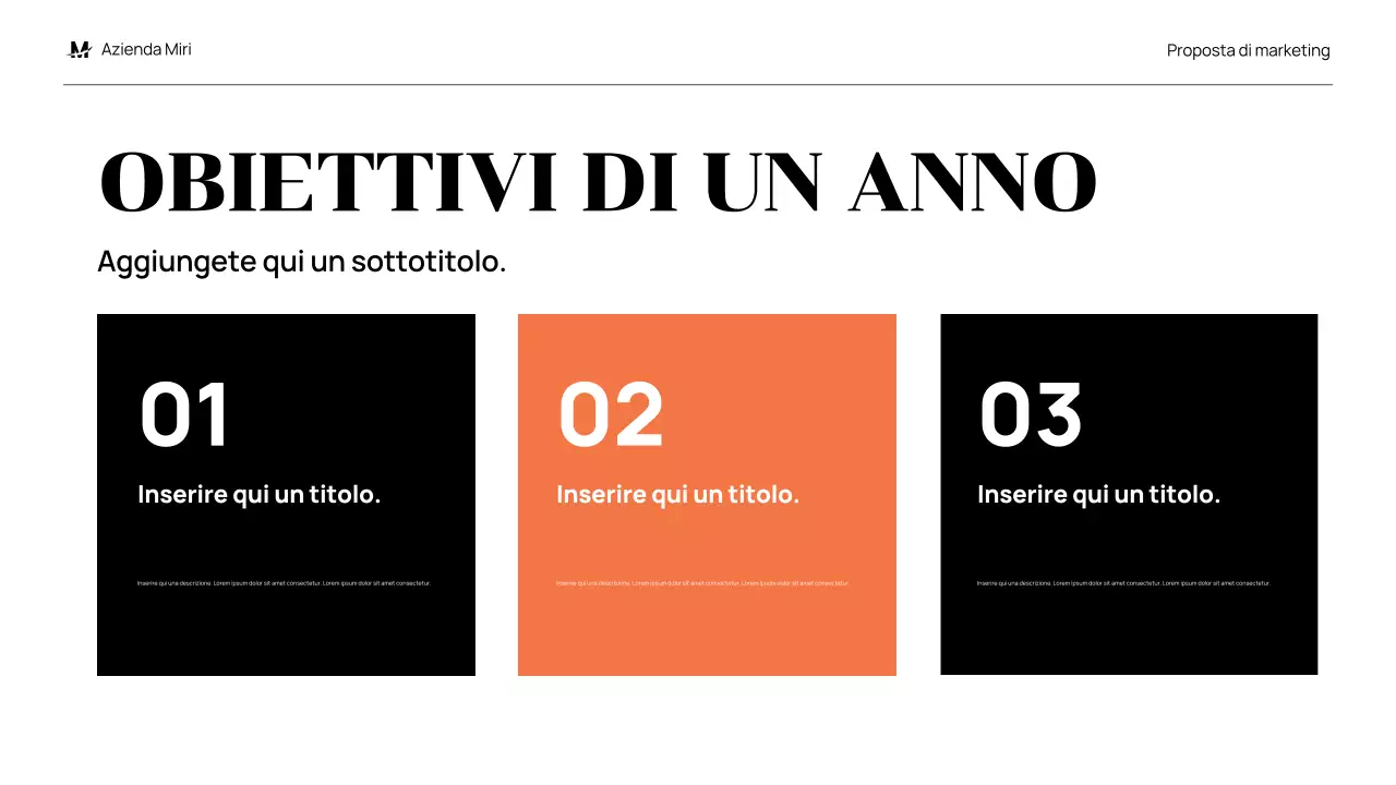 proposta di marketing moderno nero