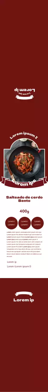 Caja bento de carne salteada con marco de foto rojo