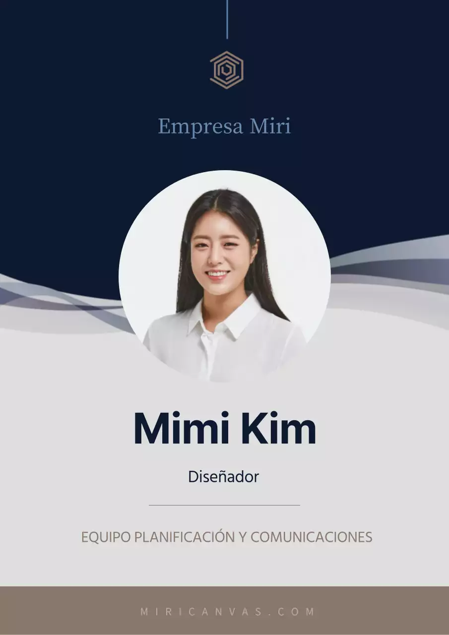 Sencilla tarjeta corporativa de empleado en azul marino y marrón