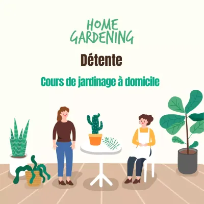 Promouvoir un cours de jardinage minimaliste en ivoire et vert