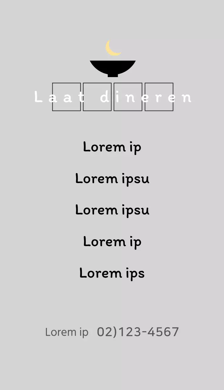 Een emotioneel zwart-geel rijstkom-restaurantmenu promoten