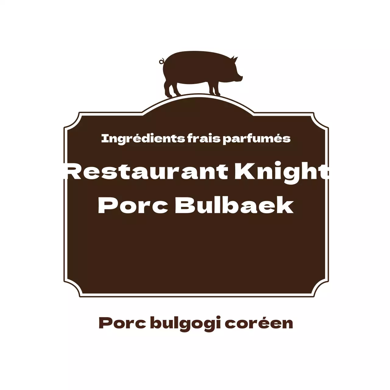 Autocollant d'étiquette pour le porc bulgogi