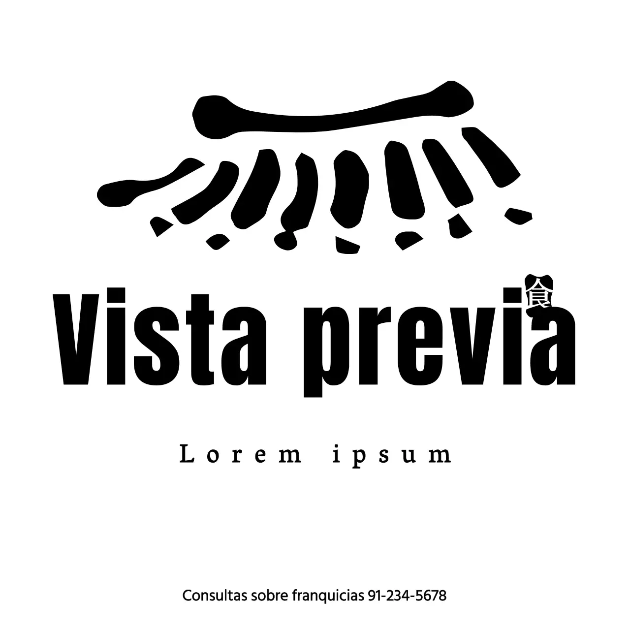 Diseño de restaurante coreano con ilustración de azulejos negros