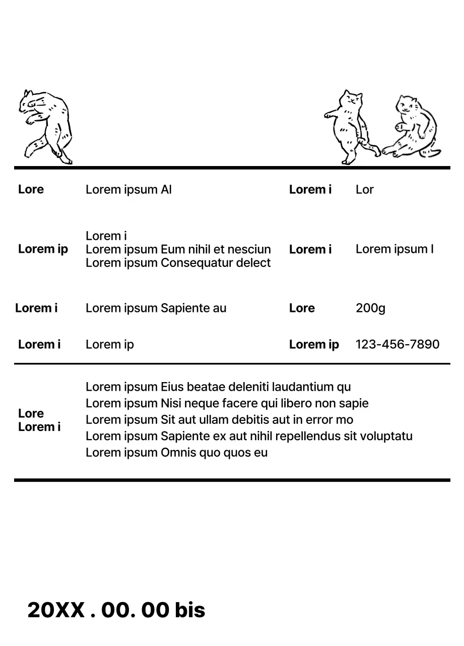 Schlichtes Design mit einer schwarzen, zeichnungsähnlichen Katzenillustration