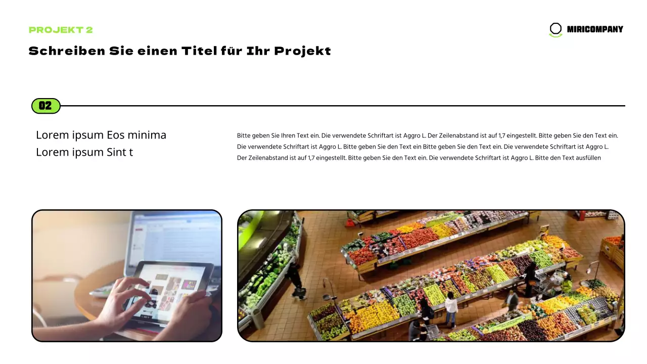 Niedliche Figuren in Chartreuse und ein klares Layout