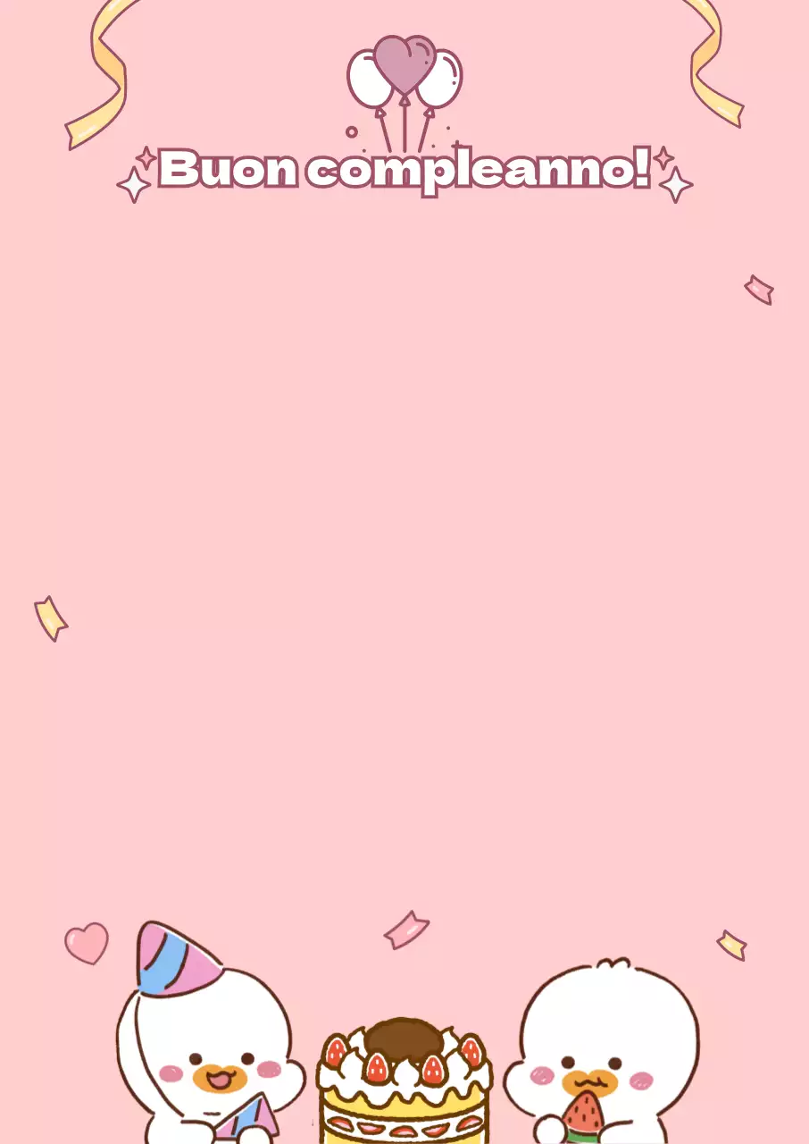 Concetto di festa di compleanno illustrata rosa e gialla