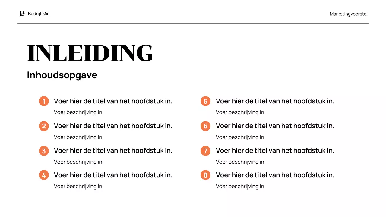 zwart modern marketingvoorstel