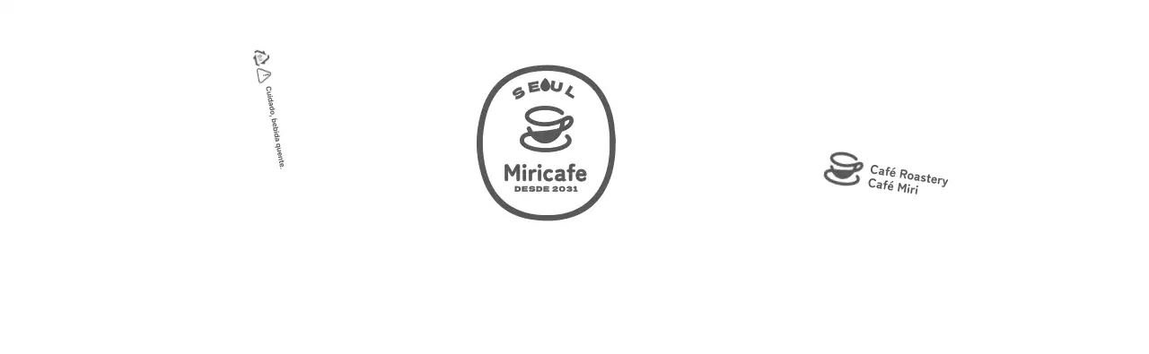 Símbolo de chávena de café cinzento simples e logótipo com texto
