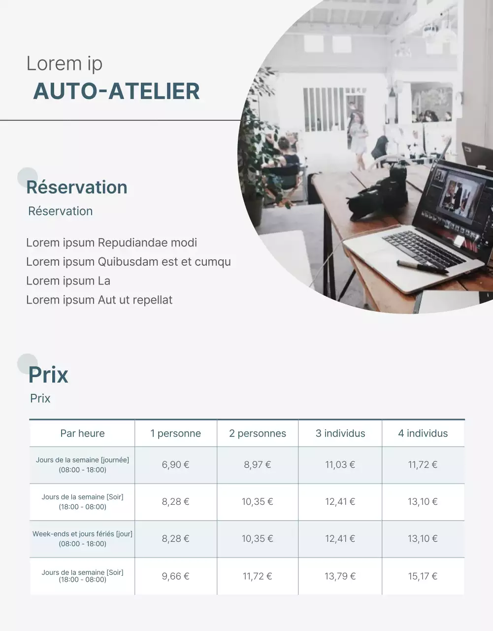 Turquoise selfie studio page de détail