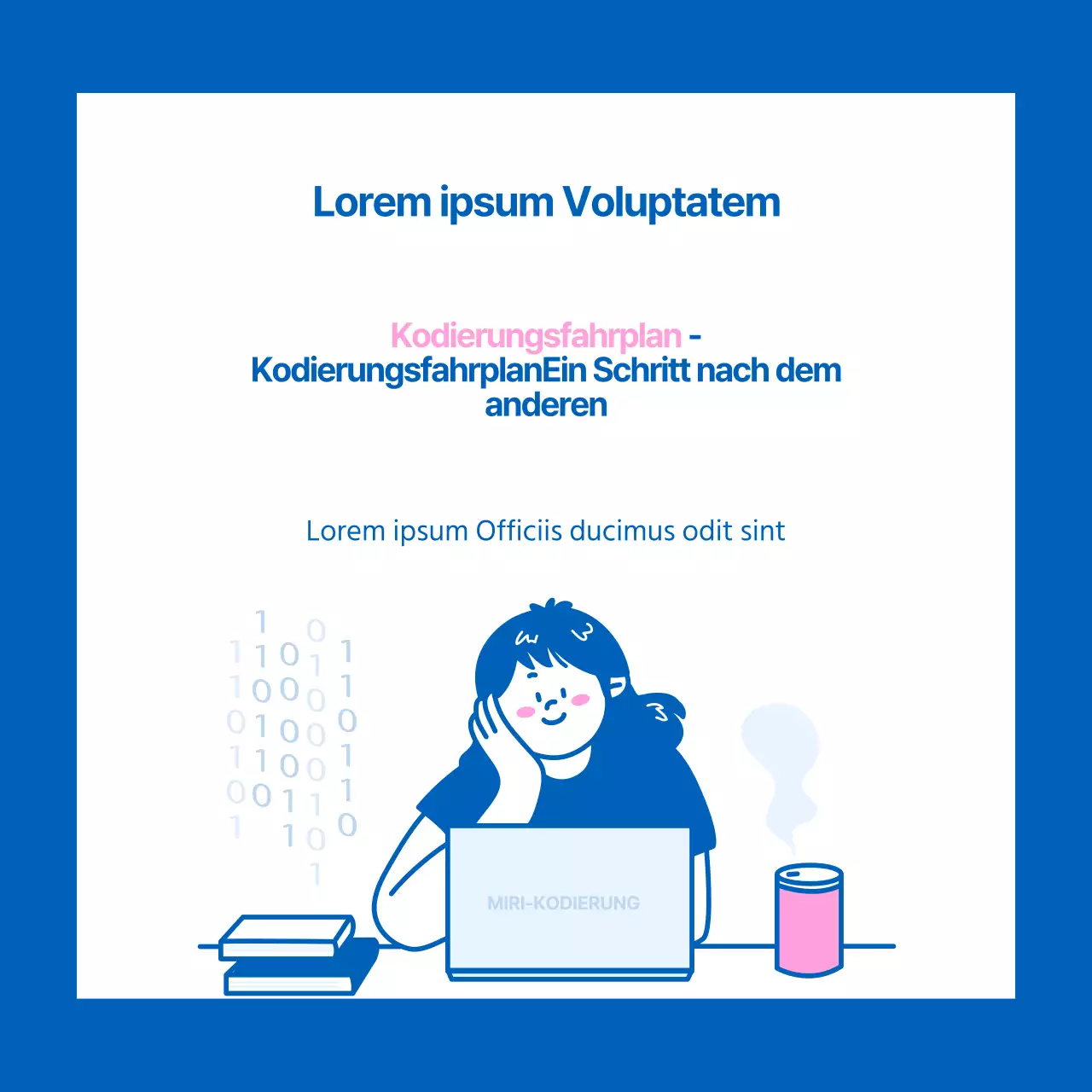 Programmer's Day Karte Nachrichten Design in blau und rosa