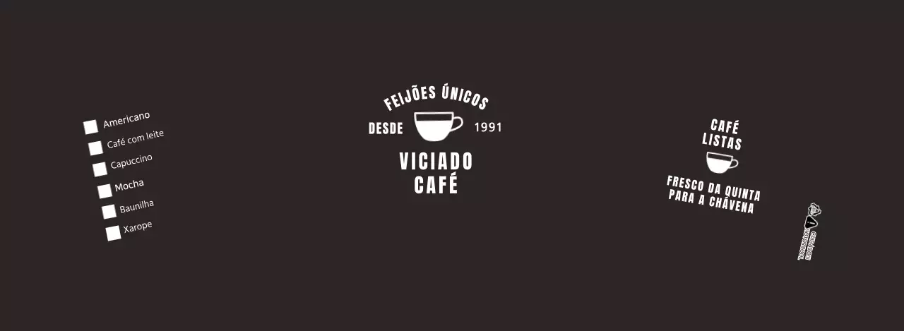 Copo de papel com menu de bebidas de café em preto