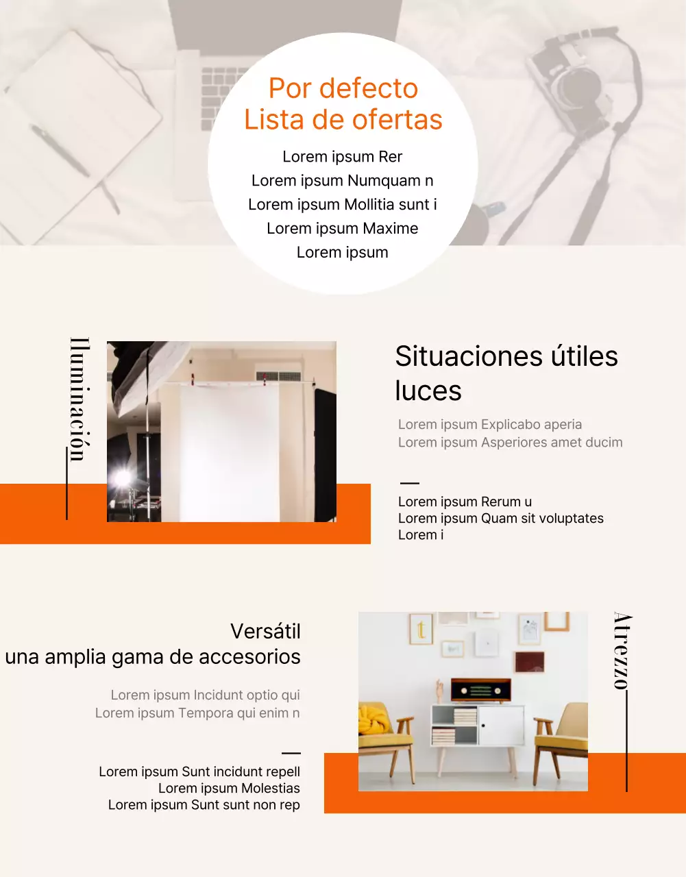 Guía para un estudio selfie limpio, beige y naranja