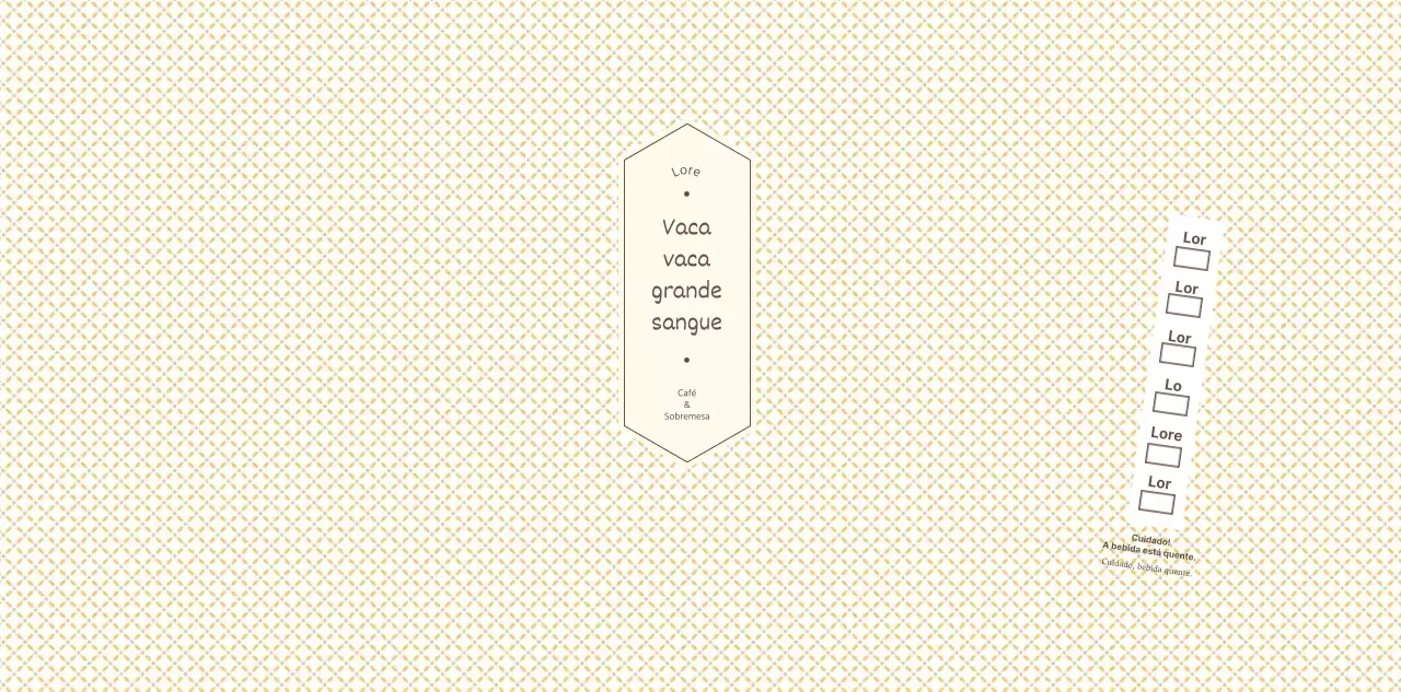 Padrões simples em amarelo claro e castanho para um café concetual