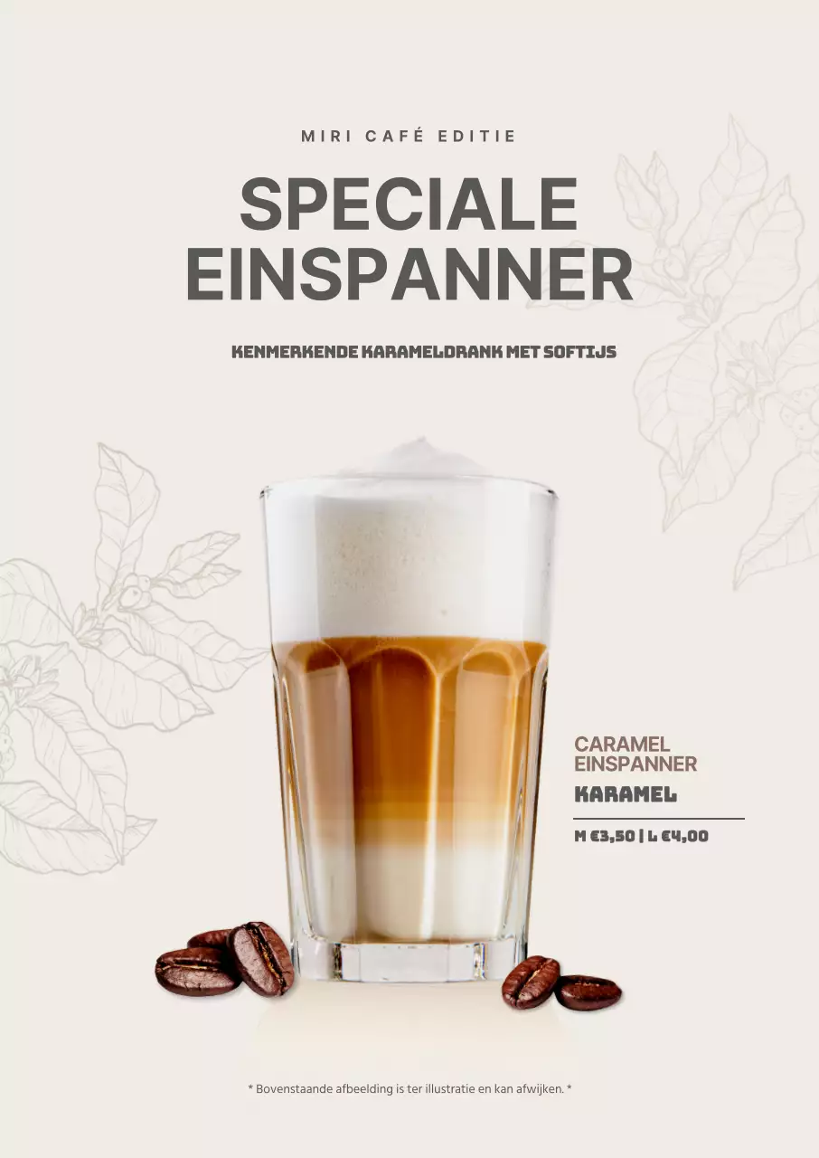 Bruin café koffie Einsperner menu poster
