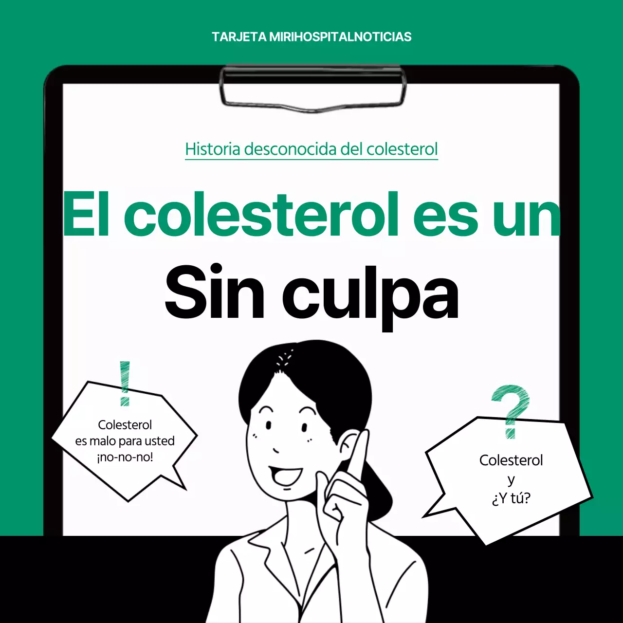 Datos sobre el colesterol en la tarjeta verde y negraNoticias
