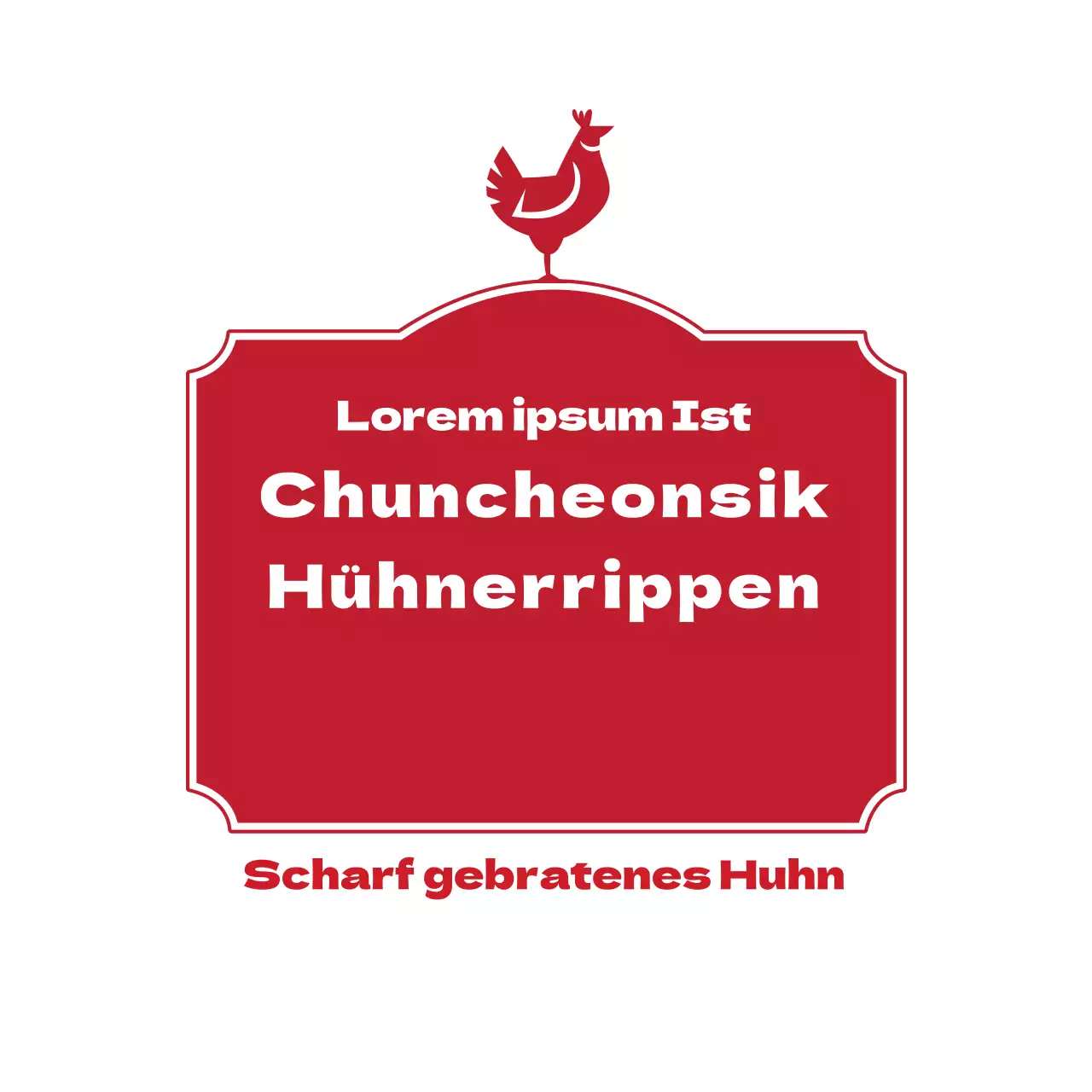 Etikett für Hähnchenrippchen nach Chuncheon-Art