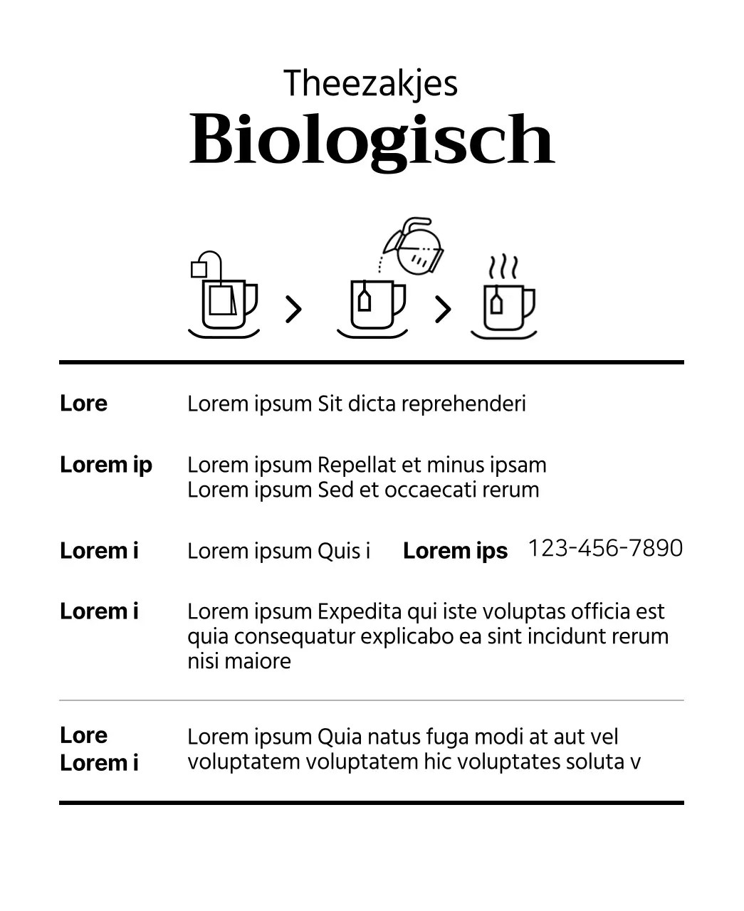 Biologische vruchtentheezakjes met aquarel fruitillustraties