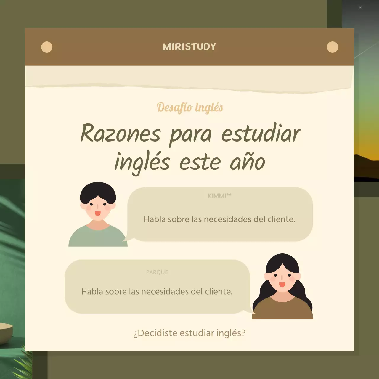 Reto de Hábitos Ingleses de Año Nuevo en Marrón y Verde