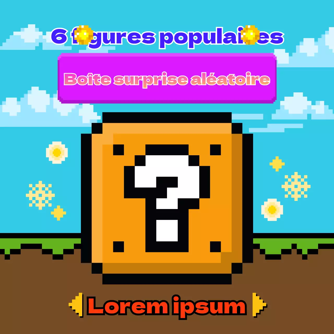 Faites la promotion de votre événement Lucky Box avec un concept de jeu coloré et mignon.