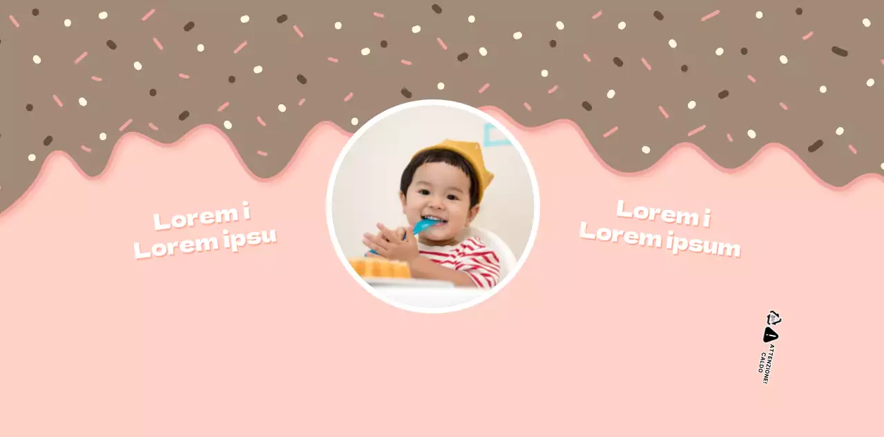 Concetto di illustrazione di dessert rosa e bianco per la festa di compleanno di un bambino