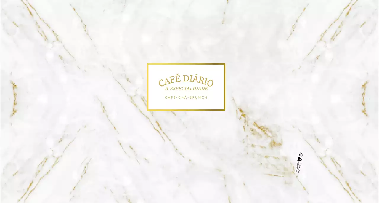 Para um café de conceito sofisticado em dourado e branco